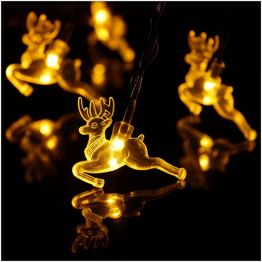 Luces Navidad Led Reno Solar 4m Calida Decoracion Eventos image number 1.0