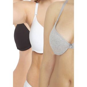 Pack 3x Sosten Soft Algod&oacute;n P350.010-bla Kayser