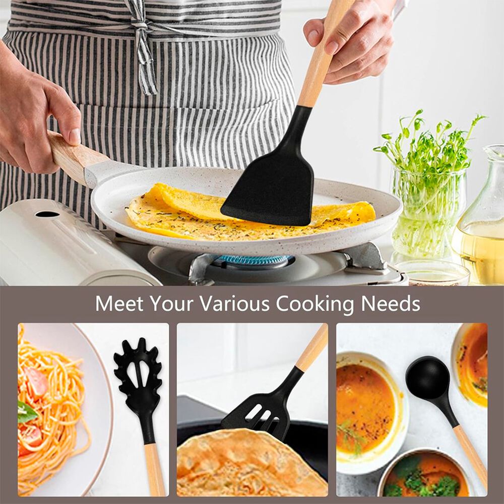 Set De 19 Utensilios De Cocina Mango De Madera image number 3.0