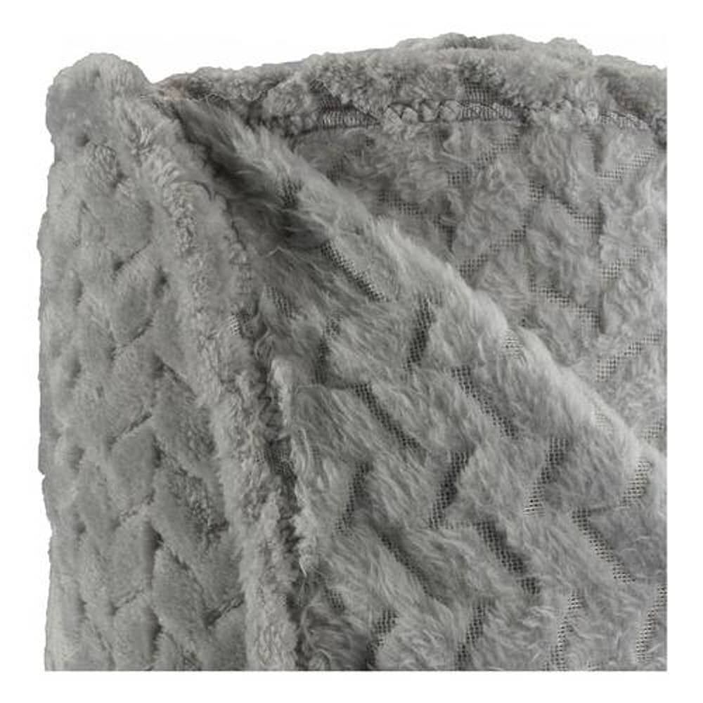 Frazada Andes Jacquard Flannel Gris 2 Plaza image number 4.0