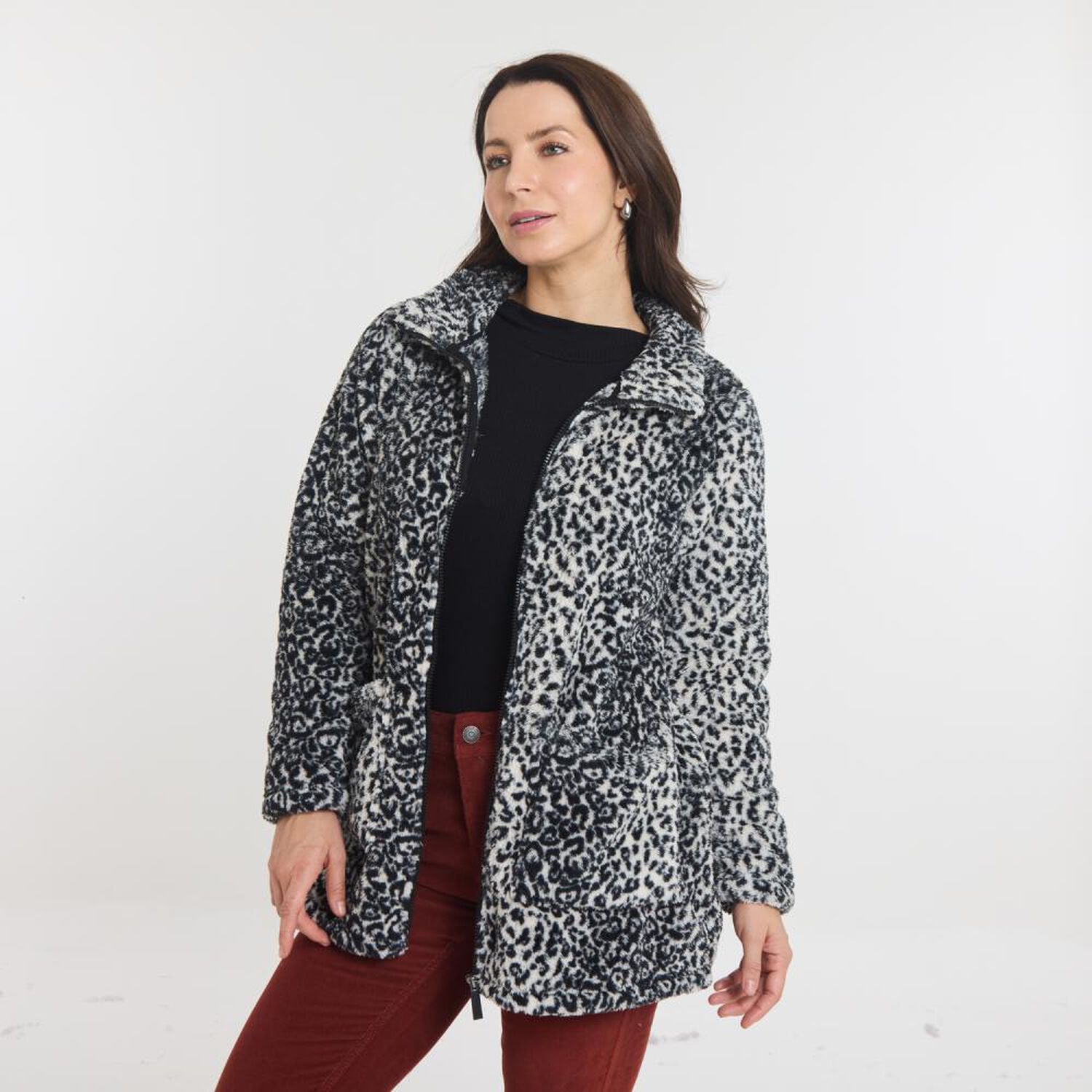 Poler&oacute;n Full Print Polar Fleece Cuello Alto Mujer Geeps image number 2.0