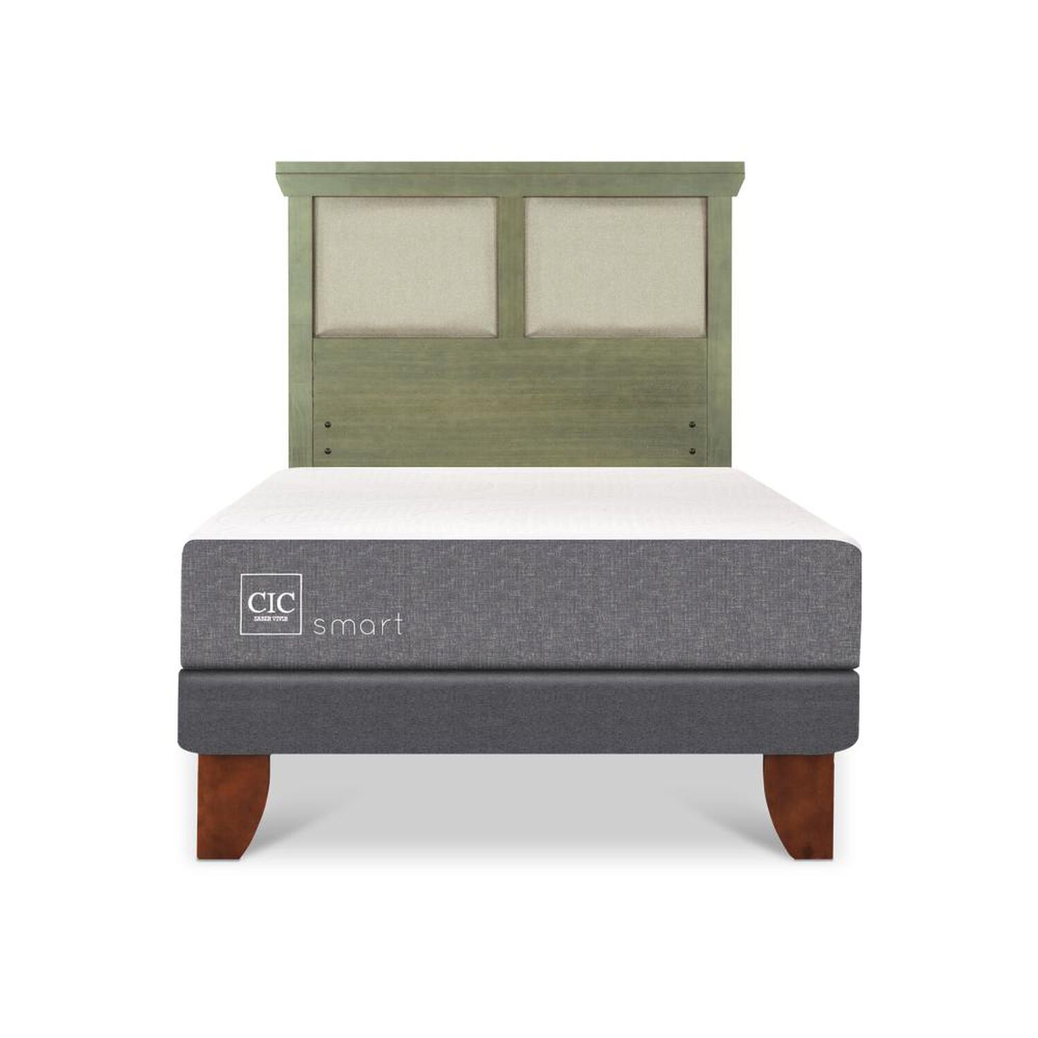 Cama Europea Cic Smart / 1.5 Plazas / Base Normal + Respaldo image number 0.0