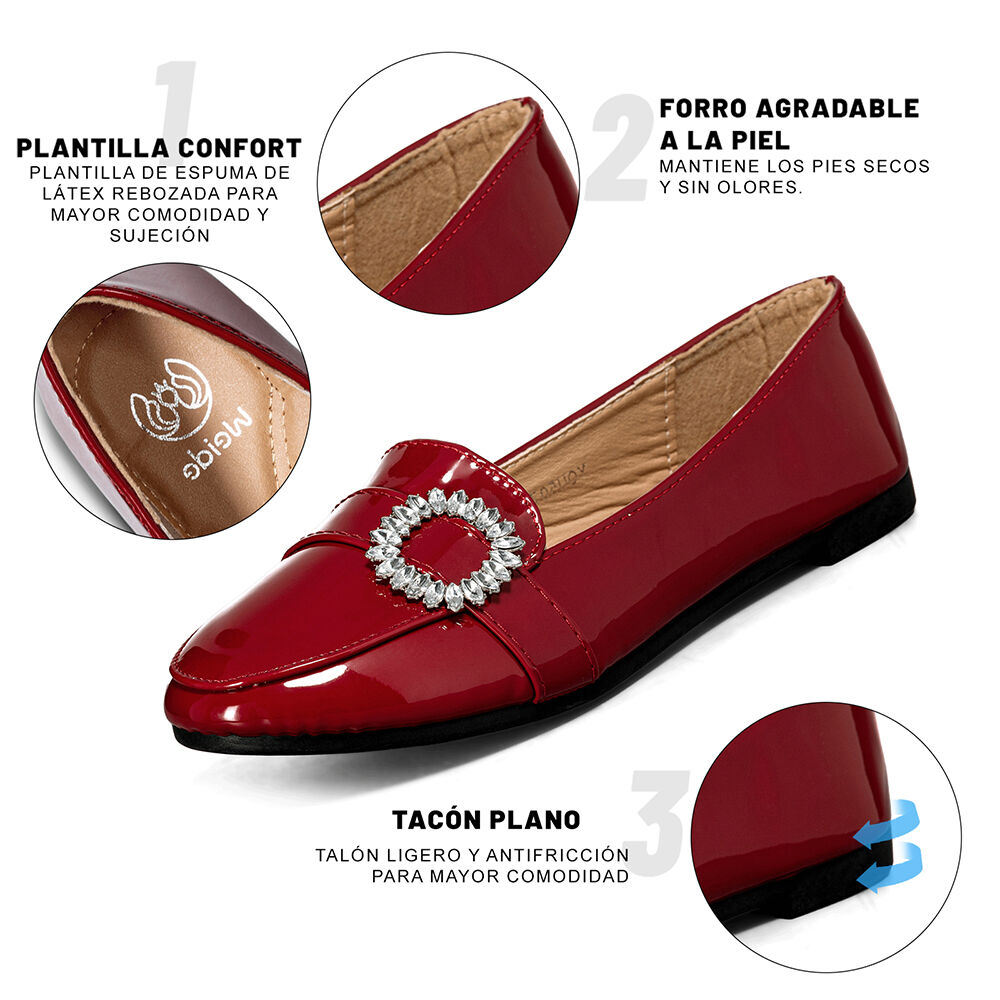 Mocasin Casual Mujer Charol Vintage Comodo Weide You507 image number 7.0