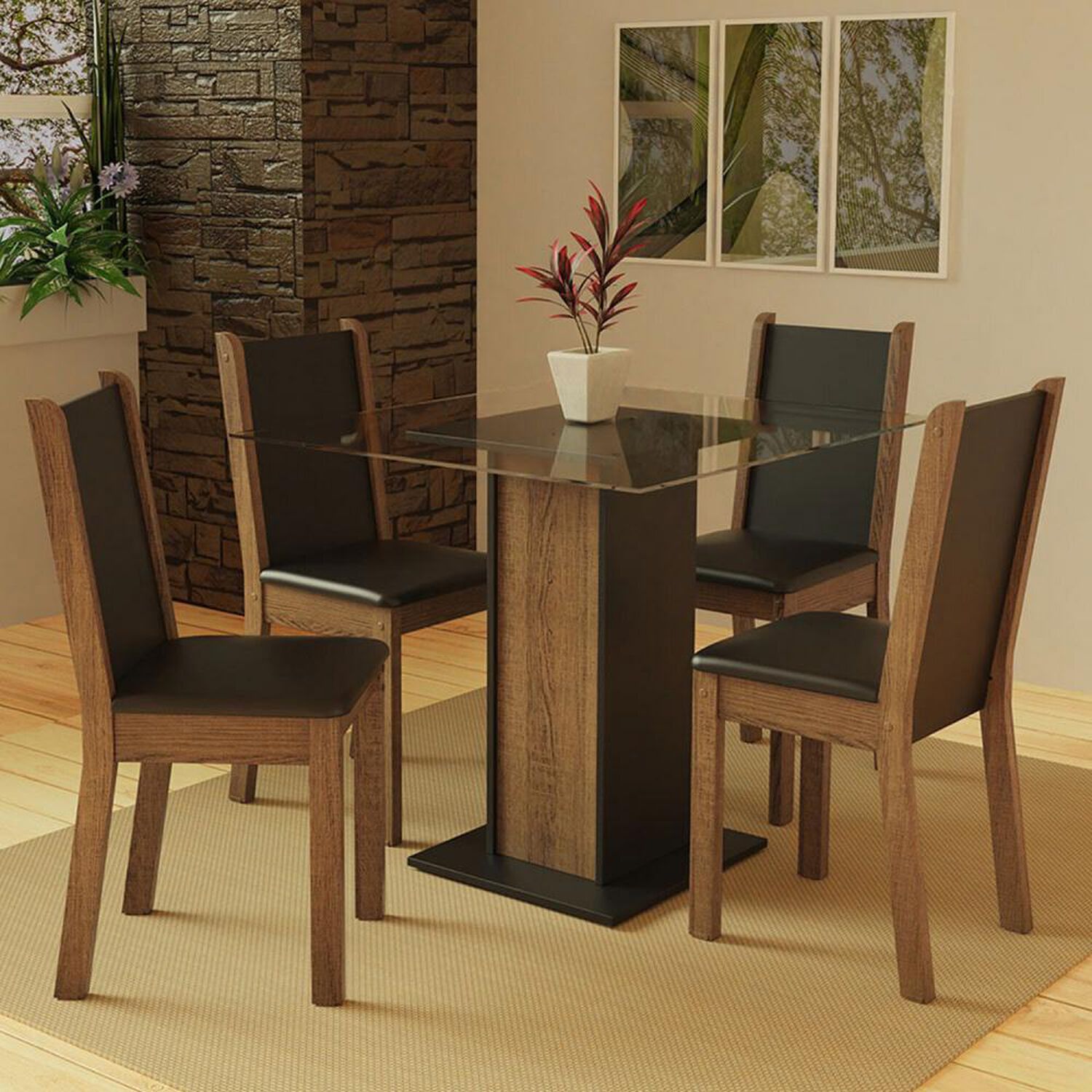Juego De Comedor Vekkahome John / 4 Sillas image number 3.0