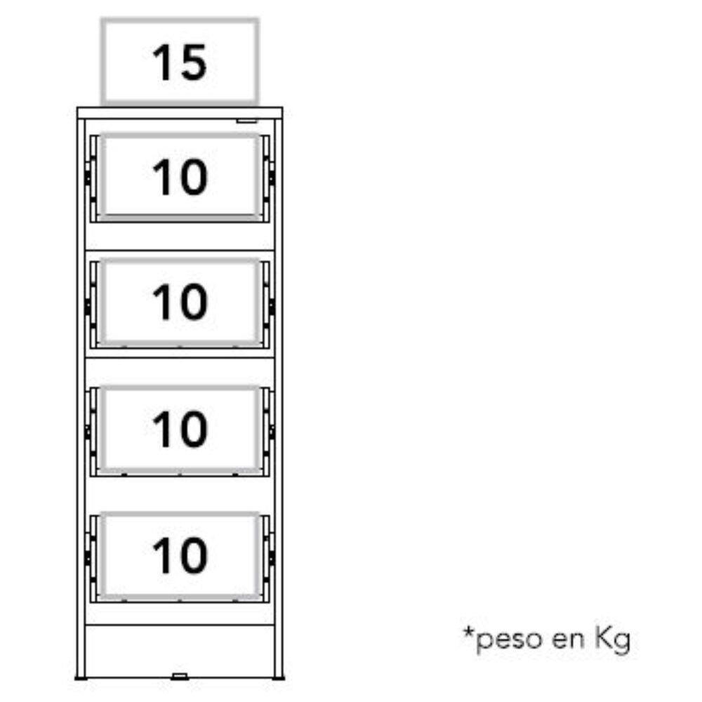Cajonera 132,2x47x5x45 Cm Fm-005n Negro Y Caf&eacute; Oscuro image number 9.0