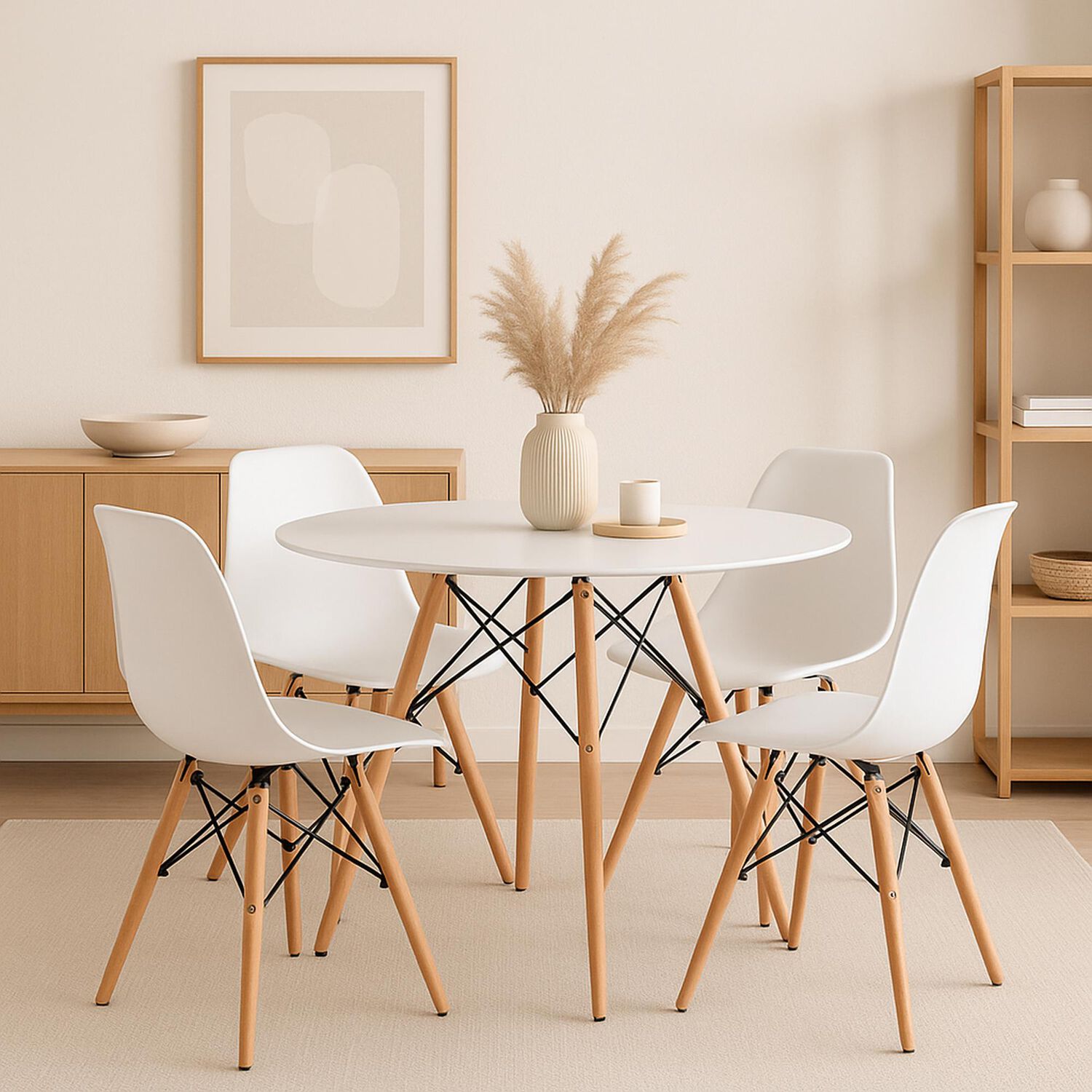 Mesa De Comedor Eames 100cm Redonda - Blanca image number 2.0