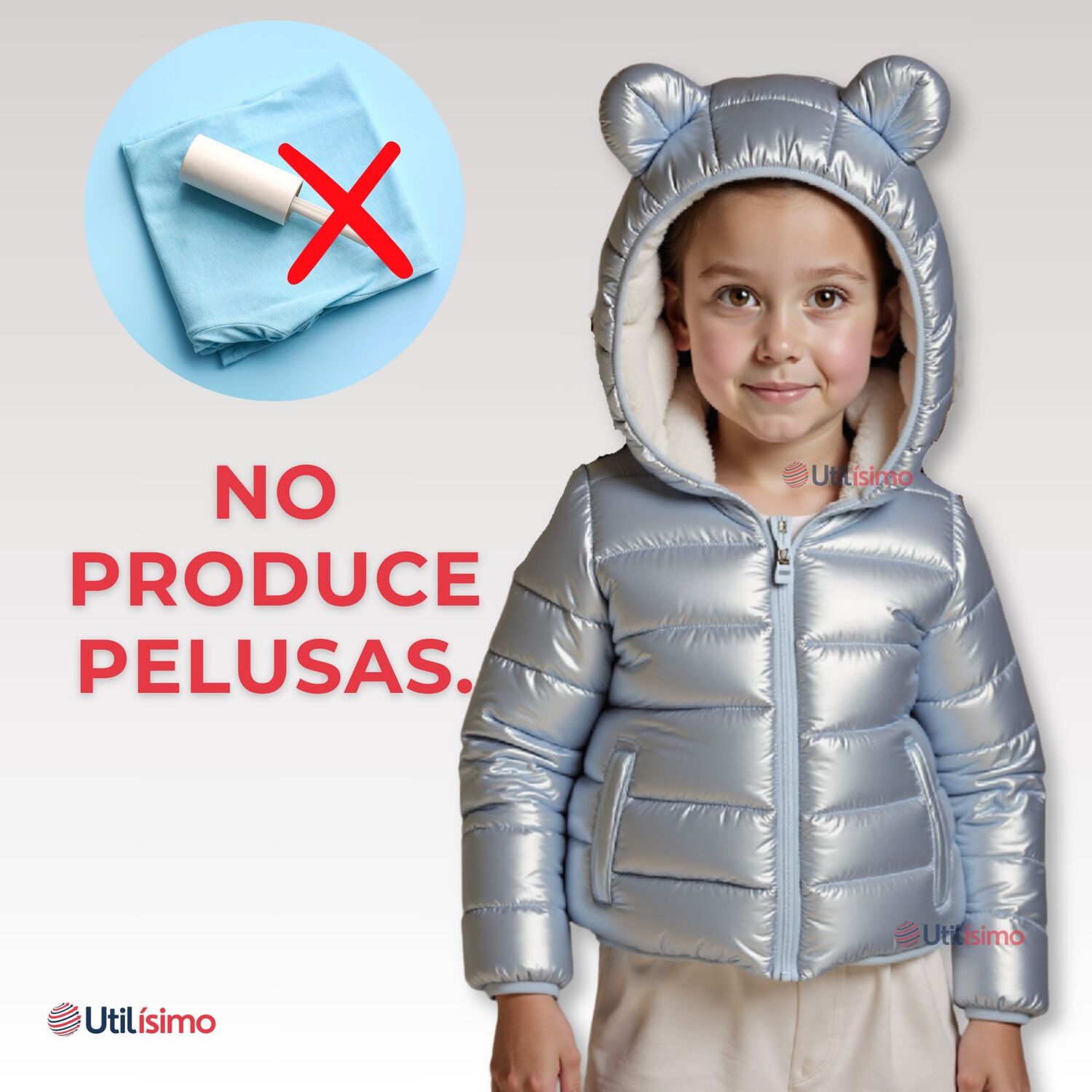 Parka Con Capucha Manga Larga Ni&ntilde;o Y Ni&ntilde;a Jump Kids Metallic Gray image number 5.0
