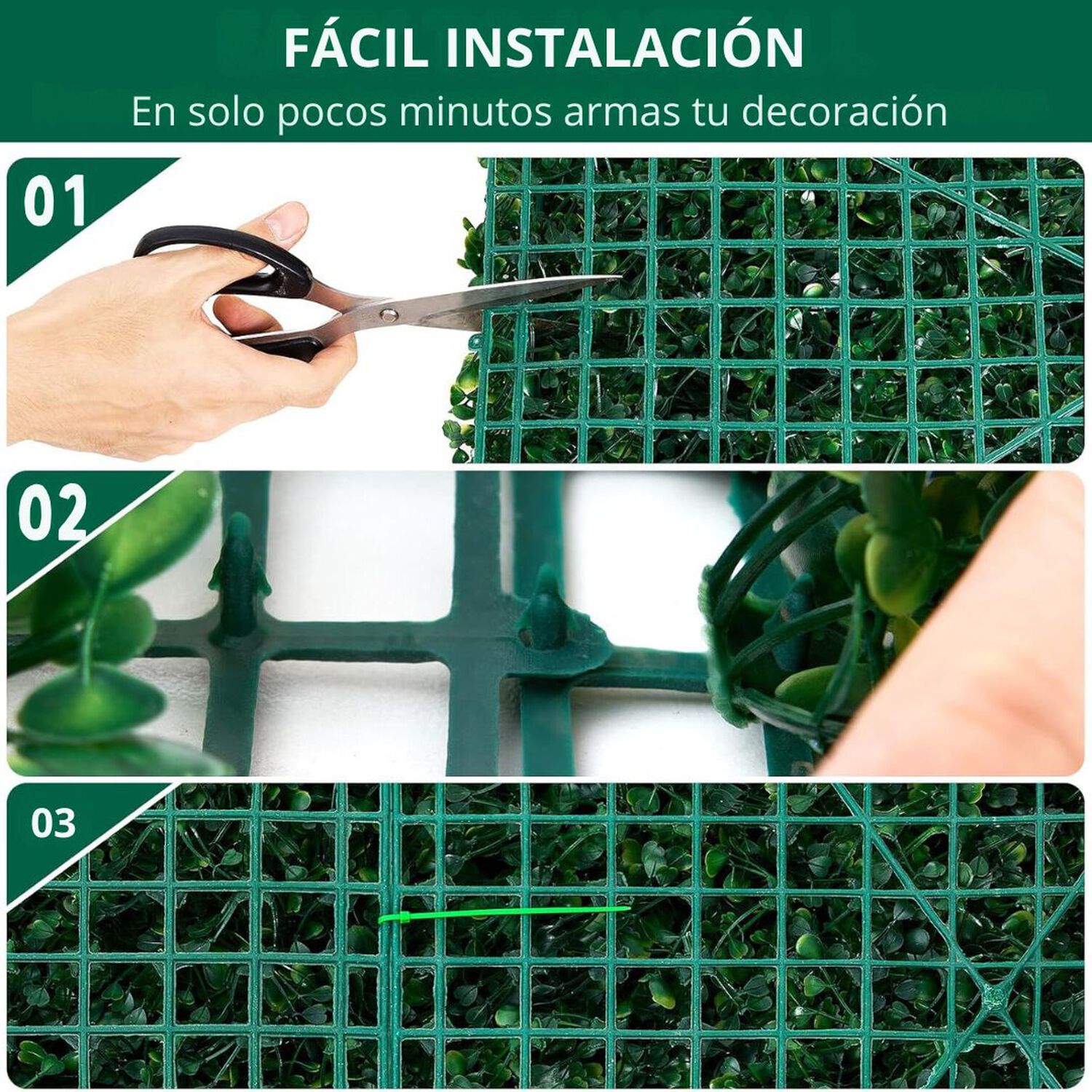 Pack 5 Palmetas Artificial Trebol Vertical De 60x40cm image number 2.0