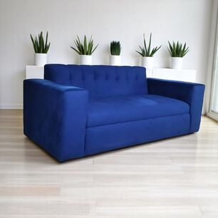 Sofa Dos Cuerpos Felpa Azul Marino