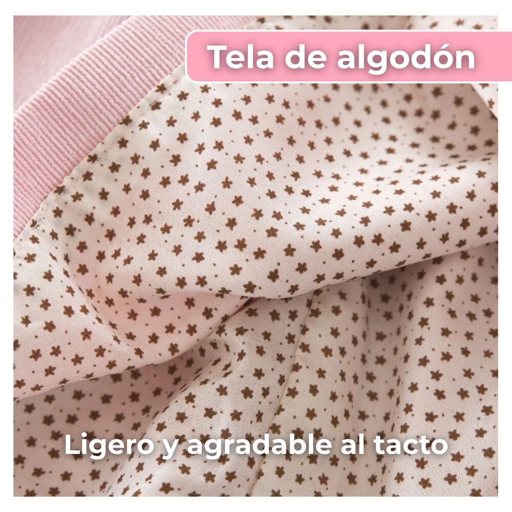 Vestido De Cotelé Con Bolso Conejo Forrado En Plush Niña Color Rosa image number 6.0