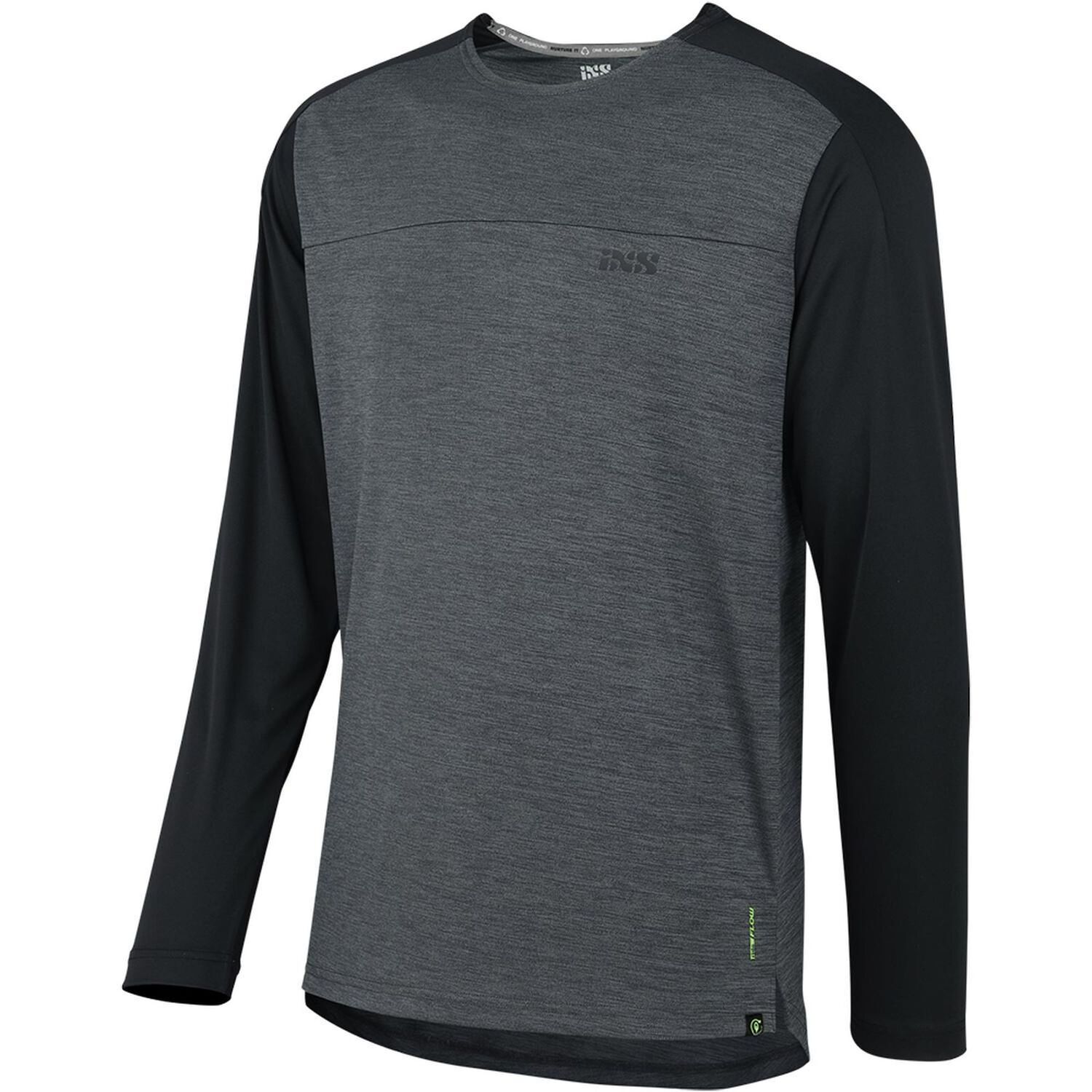 Jersey Ixs Manga Larga Infantil Jr Flow X Graphite Negro Ks image number 0.0