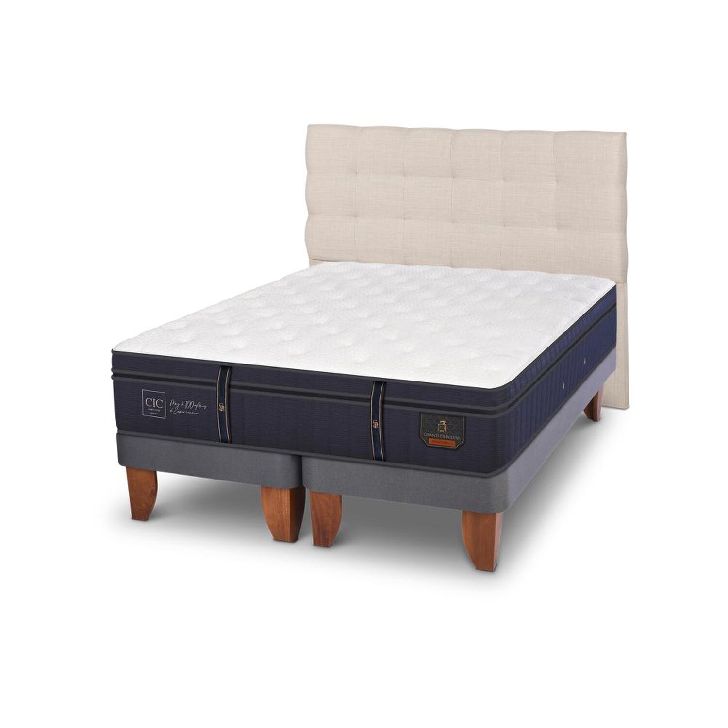 Cama Europea Cic Grand Premium / 2 Plazas / Base Dividida + Respaldo image number 3.0