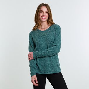 Sweater Melange Manga Larga Cuello Redondo Mujer Lesage