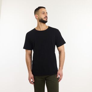 Polera B&aacute;sica Slim Manga Corta Cuello Redondo Hombre Az Black