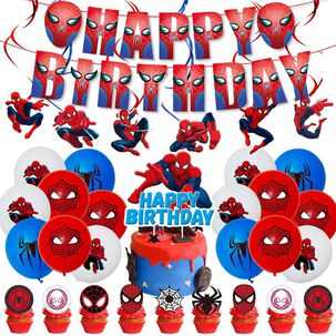 Pack Cumpleaños Spiderman Toppers Cinta Y Mas