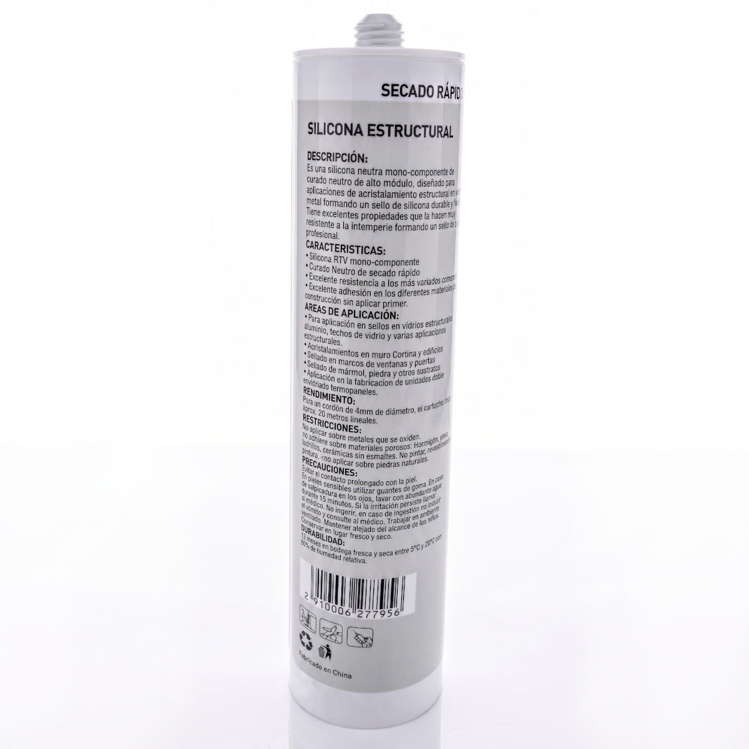 Silicona Estructural Negra Sellador Fachadas Junturas 280ml image number 5.0
