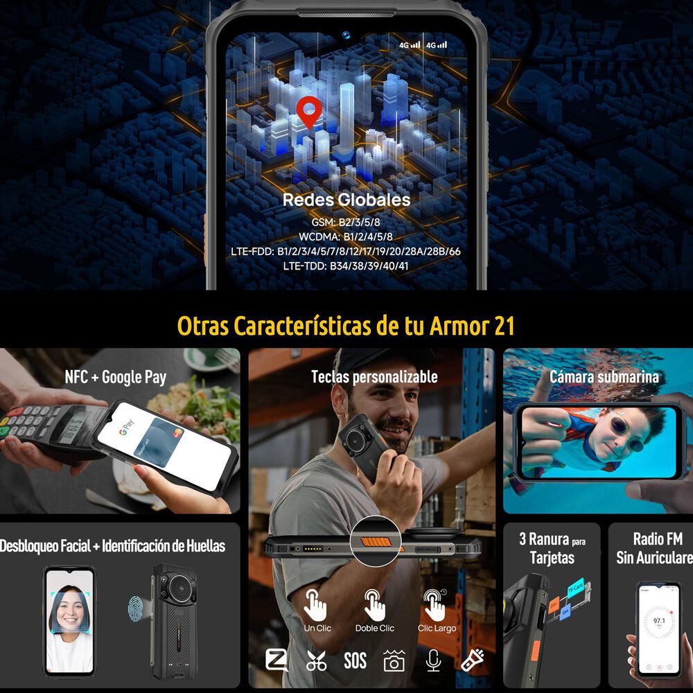 Ulefone Power Armor 21 - Smartphone Resistente Con Sonido Hifi Y Halo Infinito image number 7.0