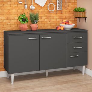 Mueble De Cocina Base Vekkahome Opie Grafito 140 Cm