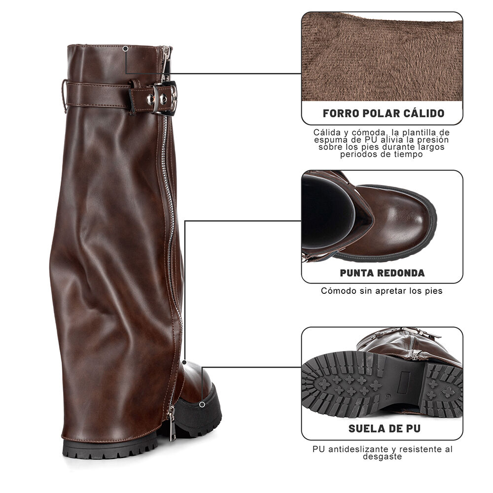 Botas Largas Mujer De Moda Eco Cuero Vintage Weide Czy603 image number 8.0