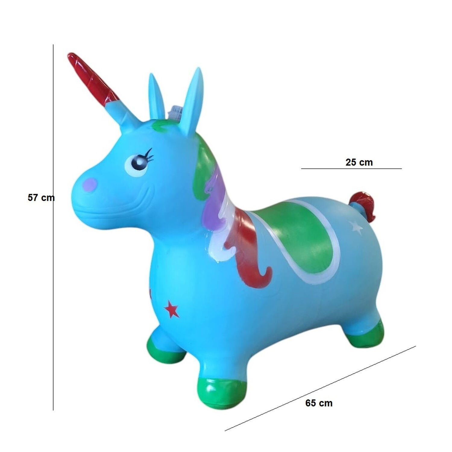 Unicornio Saltar&iacute;n Inflable Con Sonido Celeste image number 1.0
