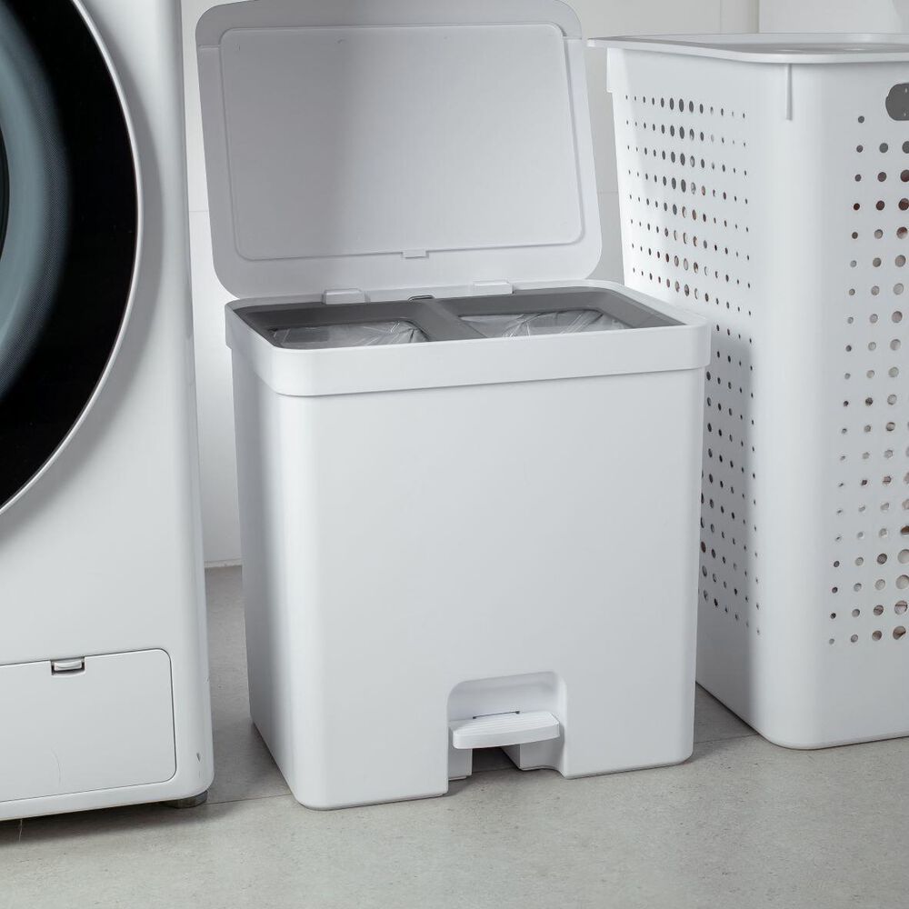 Basurero De Reciclaje Doble Compartimiento Trium 20 L Blanco image number 1.0