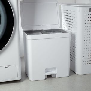 Basurero De Reciclaje Doble Compartimiento Trium 20 L Blanco