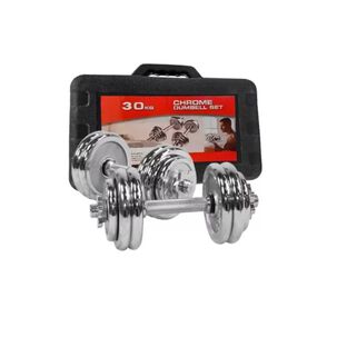 Set De Mancuernas Cromadas Ajustables De 30kg + Maletín