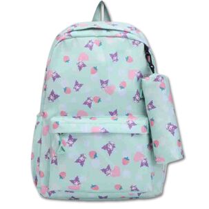 Mochila Kuromi Bolso Escolar Juvenil Sanrio Estilo Kawaii Light Green
