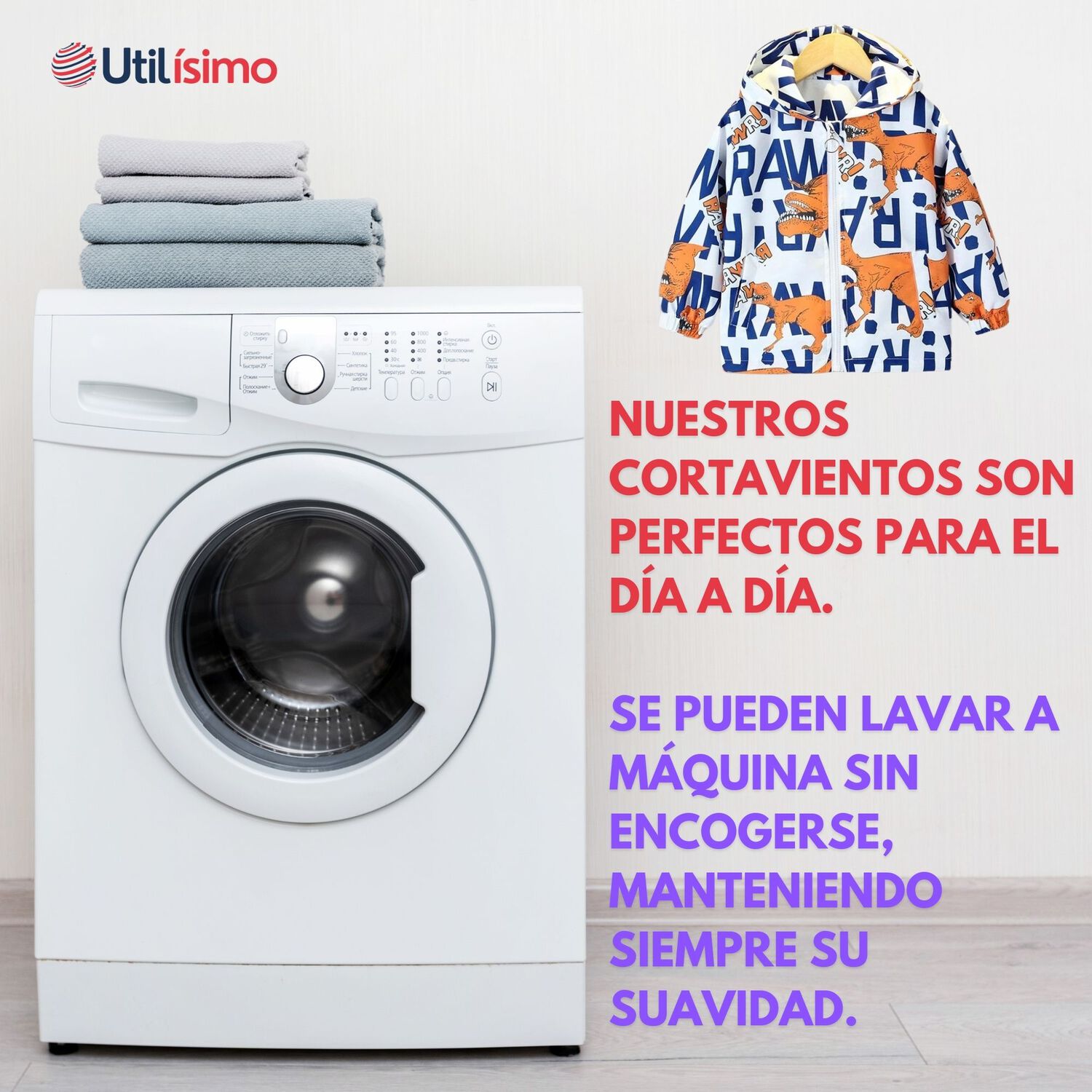 Cortaviento Impermeable Chaqueta Estampado Ni&ntilde;o Y Beb&eacute; Rawr Dinosaur image number 6.0