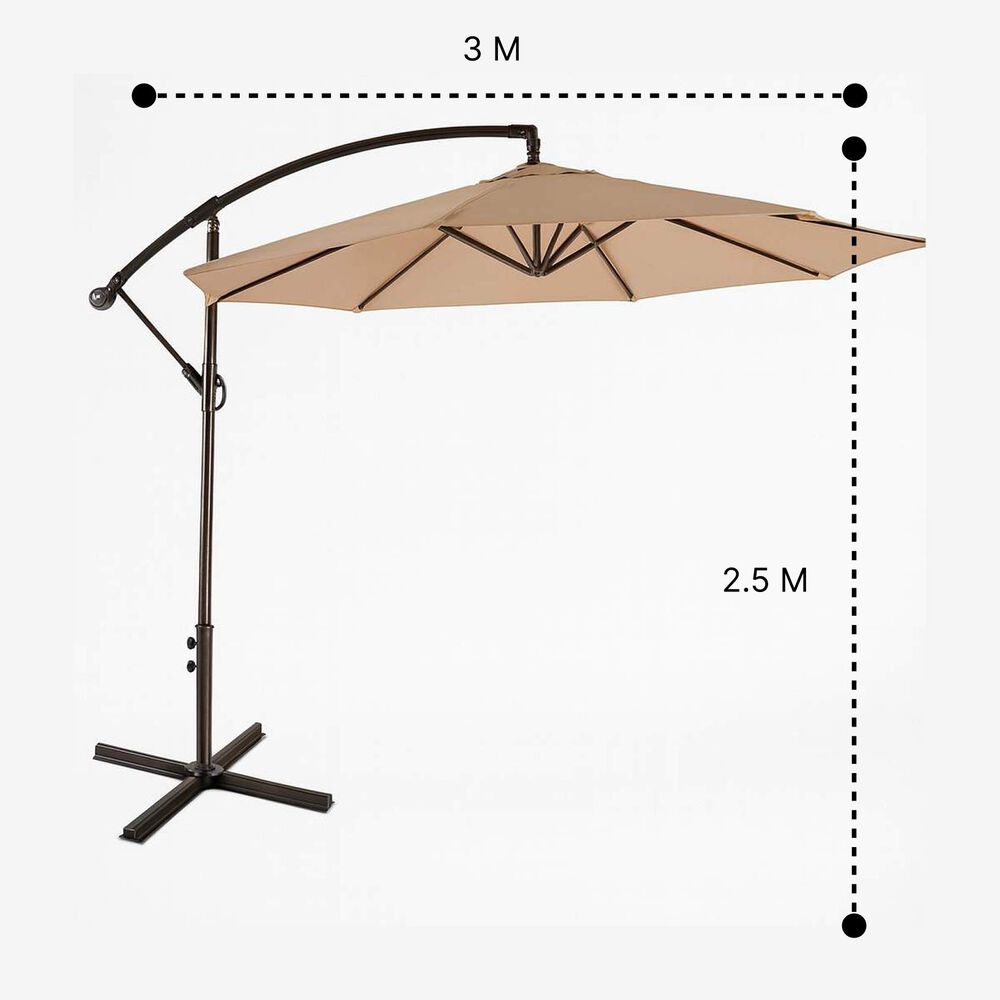 Quitasol Lateral 3mt Soporte Pedestal Extendible Uv Cafe image number 2.0