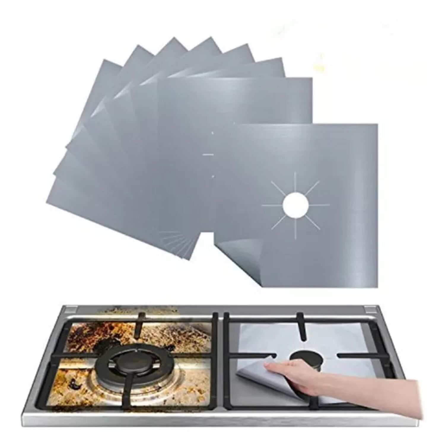 Set 12 Laminas Protectoras Desechables Para Cocina Aluminio 27cm image number 5.0