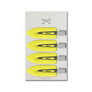 Clips Para Cabello Color Amarillo 4 Ud
