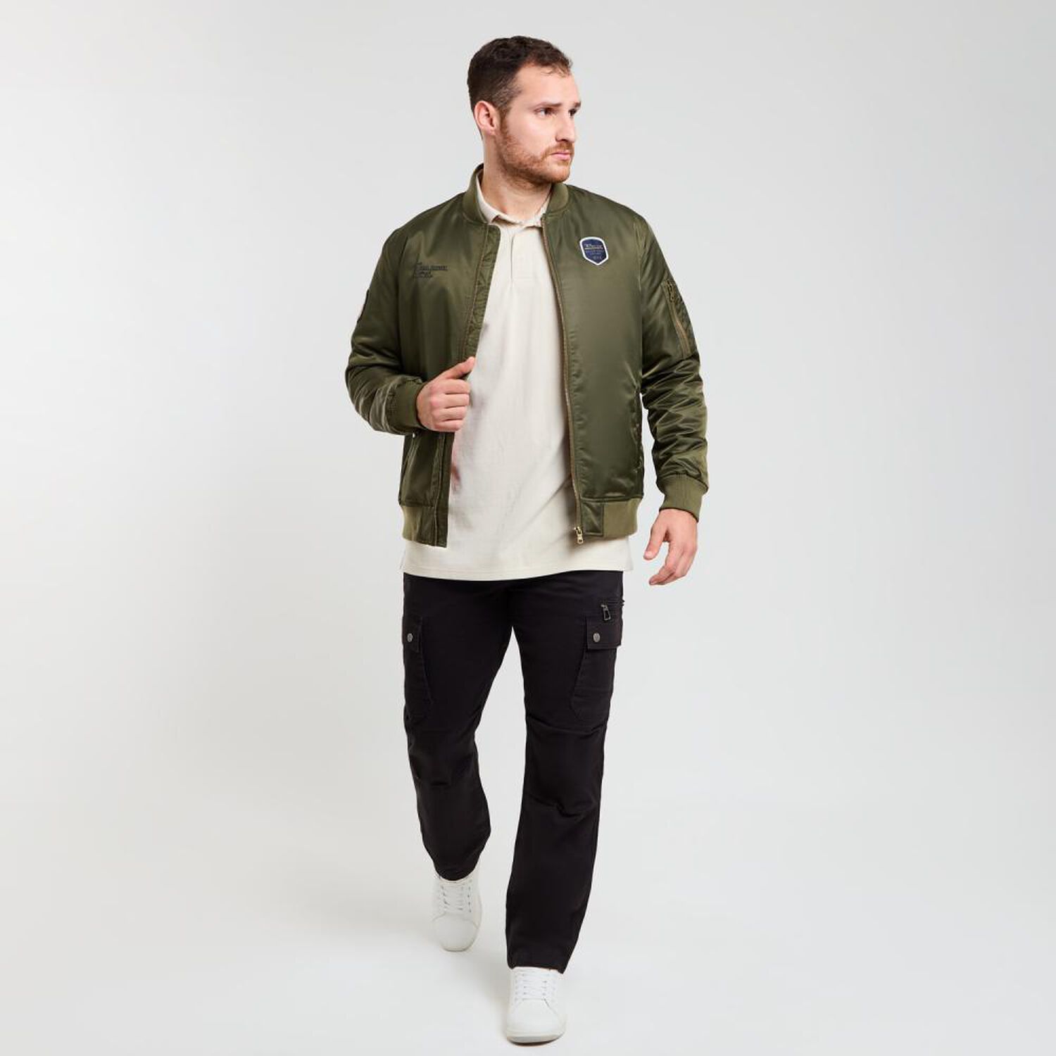 Chaqueta Bomber Regular Cuello Redondo Hombre Peroe image number 1.0