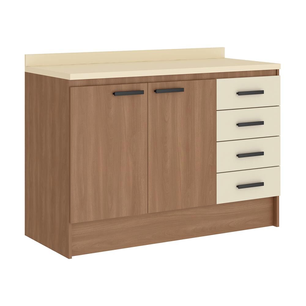 Mueble De Cocina Base Vekkahome Mia 120 Cm Beige image number 4.0
