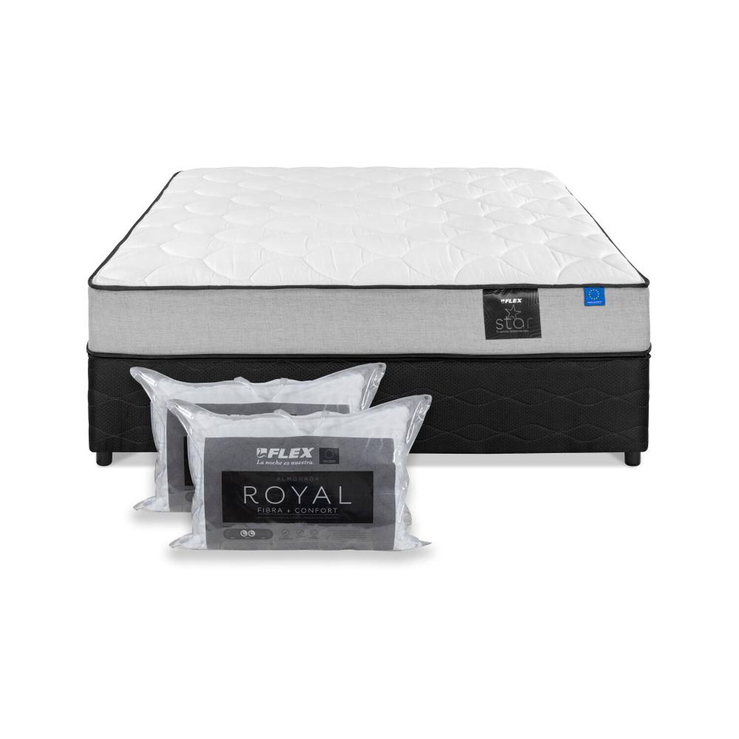 Cama Americana Flex Star / 2 Plazas / Base Dividida + Almohadas image number 1.0