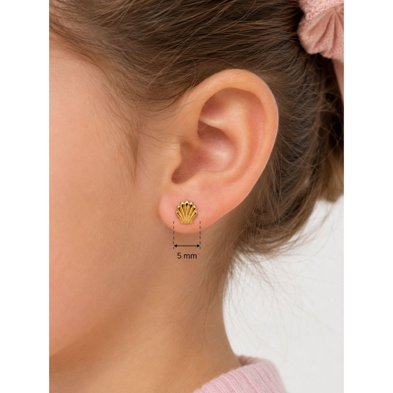 Aros Abridores Ostras 5mm Oro 14k Beb&eacute; Hipoalerg&eacute;nico Dorado image number 5.0