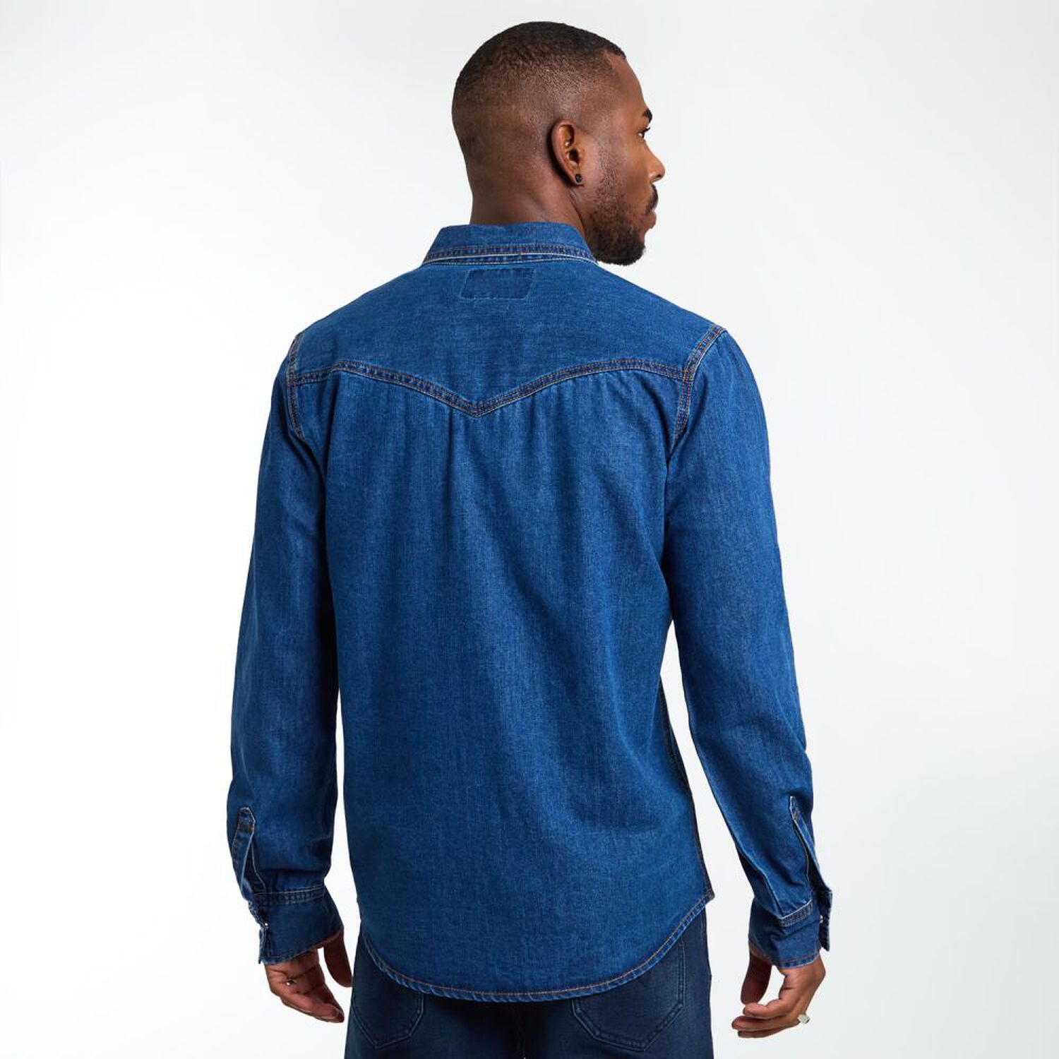 Camisa Denim Regular Manga Larga Hombre Az Rolly Go image number 3.0