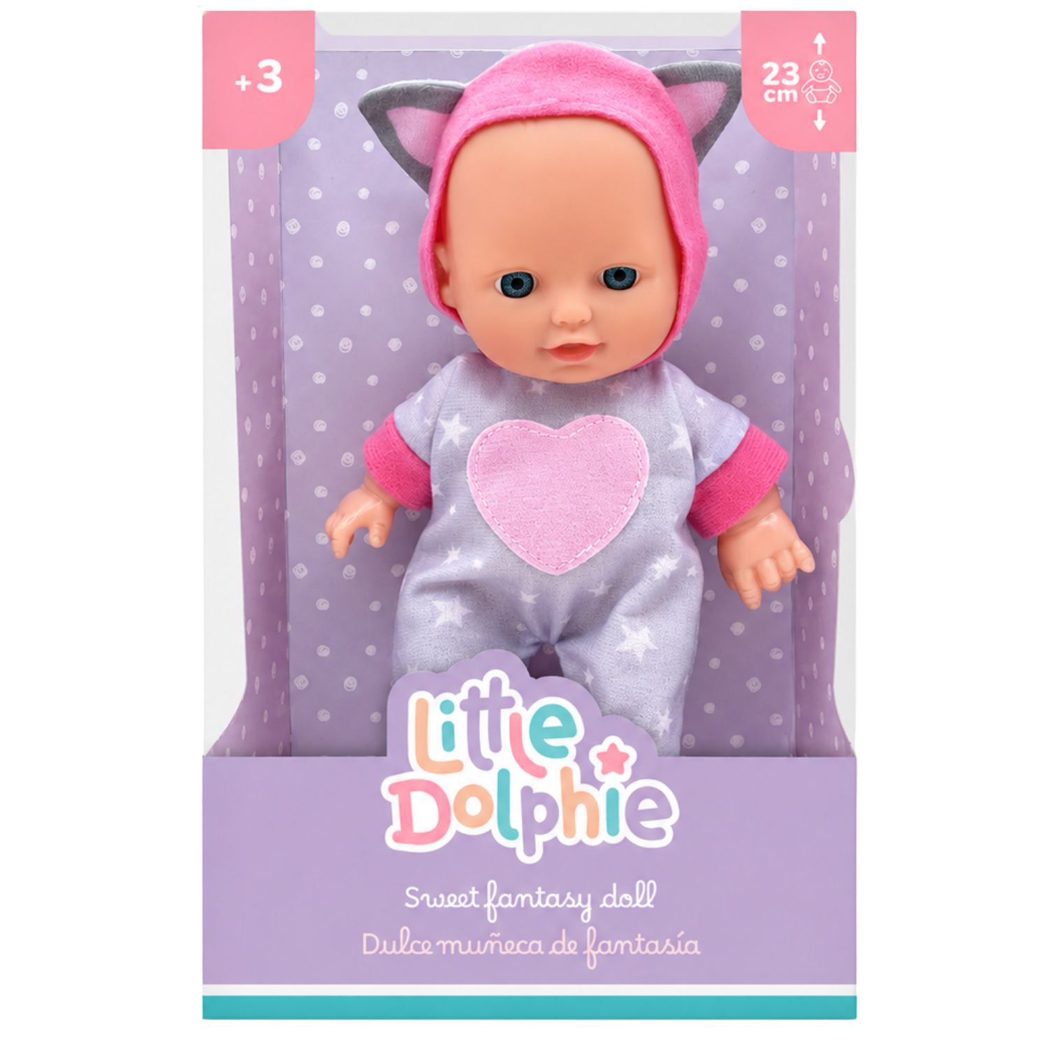 Mu&ntilde;eca Beb&eacute; Perfumada Tama&ntilde;o 23cm Con Pijama De Gato - Ps image number 0.0