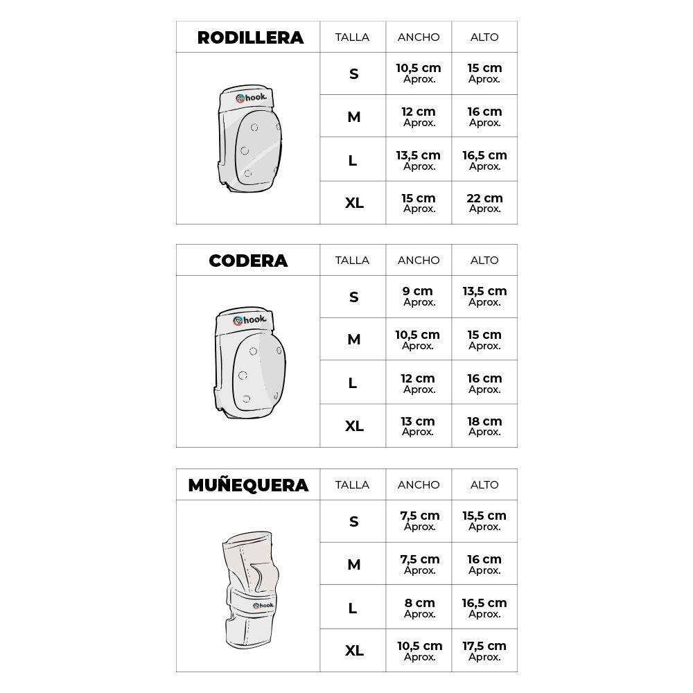 Set De Protecciones Adulto Hook Black S image number 3.0