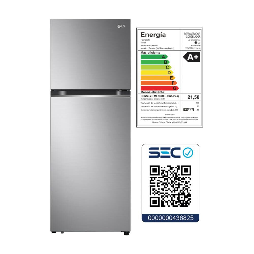 Refrigerador Top Freezer LG VT32BPP / No Frost / 315 Litros / A+ image number 15.0