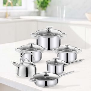 Bater&iacute;a 12 Piezas Acero Inoxidable Cl&aacute;sica