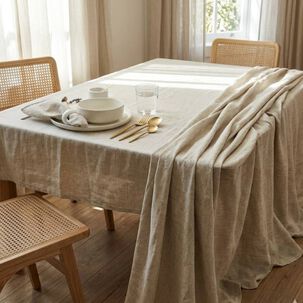 Mantel De Algod&oacute;n Max Liso Beige 157x227 Cm