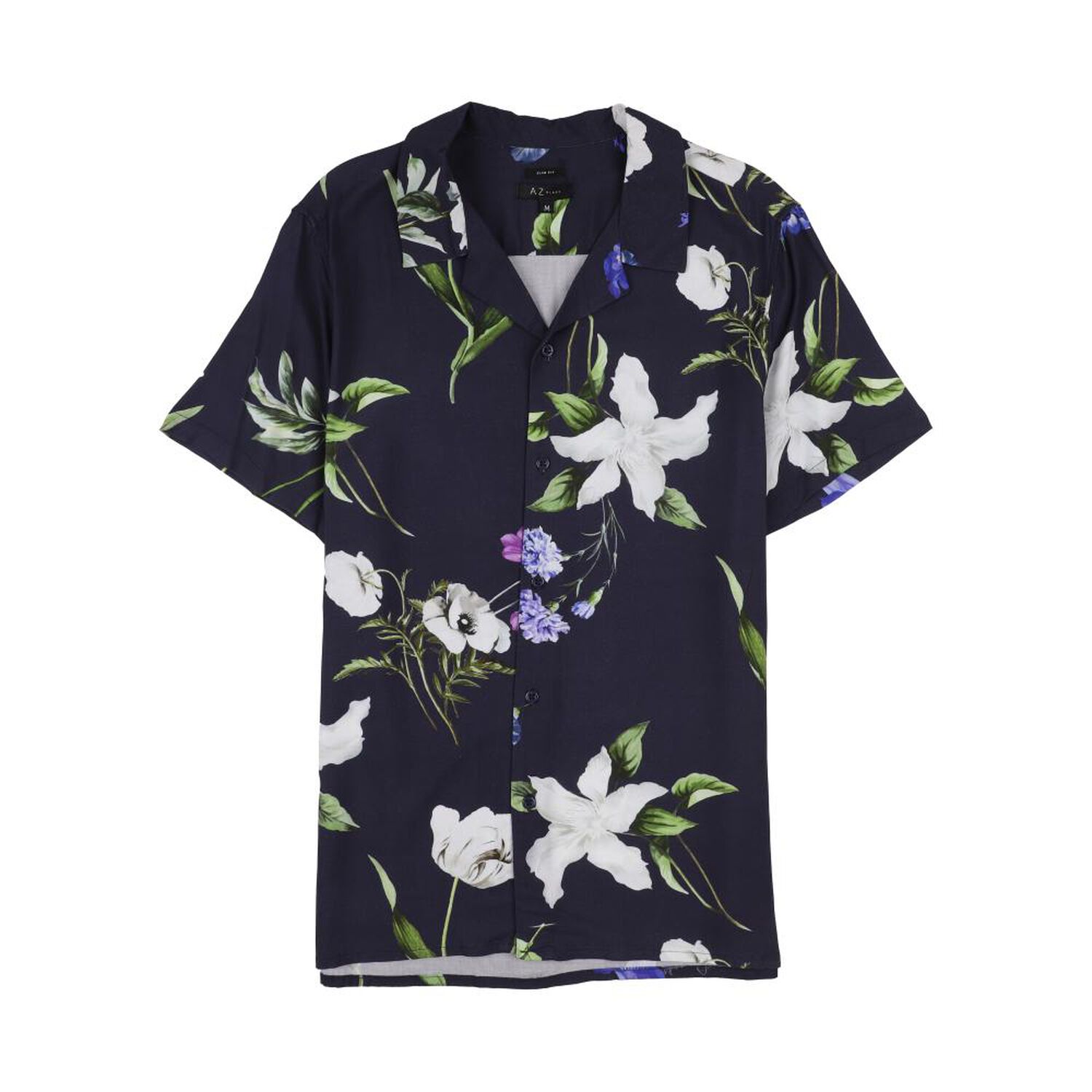 Camisa Slim Fit Manga Corta Hombre Az Black image number 0.0