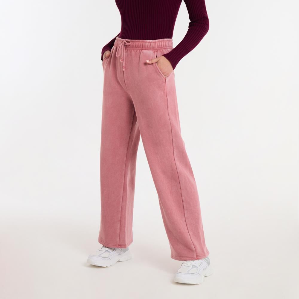 Pantalón De Buzo Lavado Tiro Medio Regular Mujer Rolly Go image number 2.0