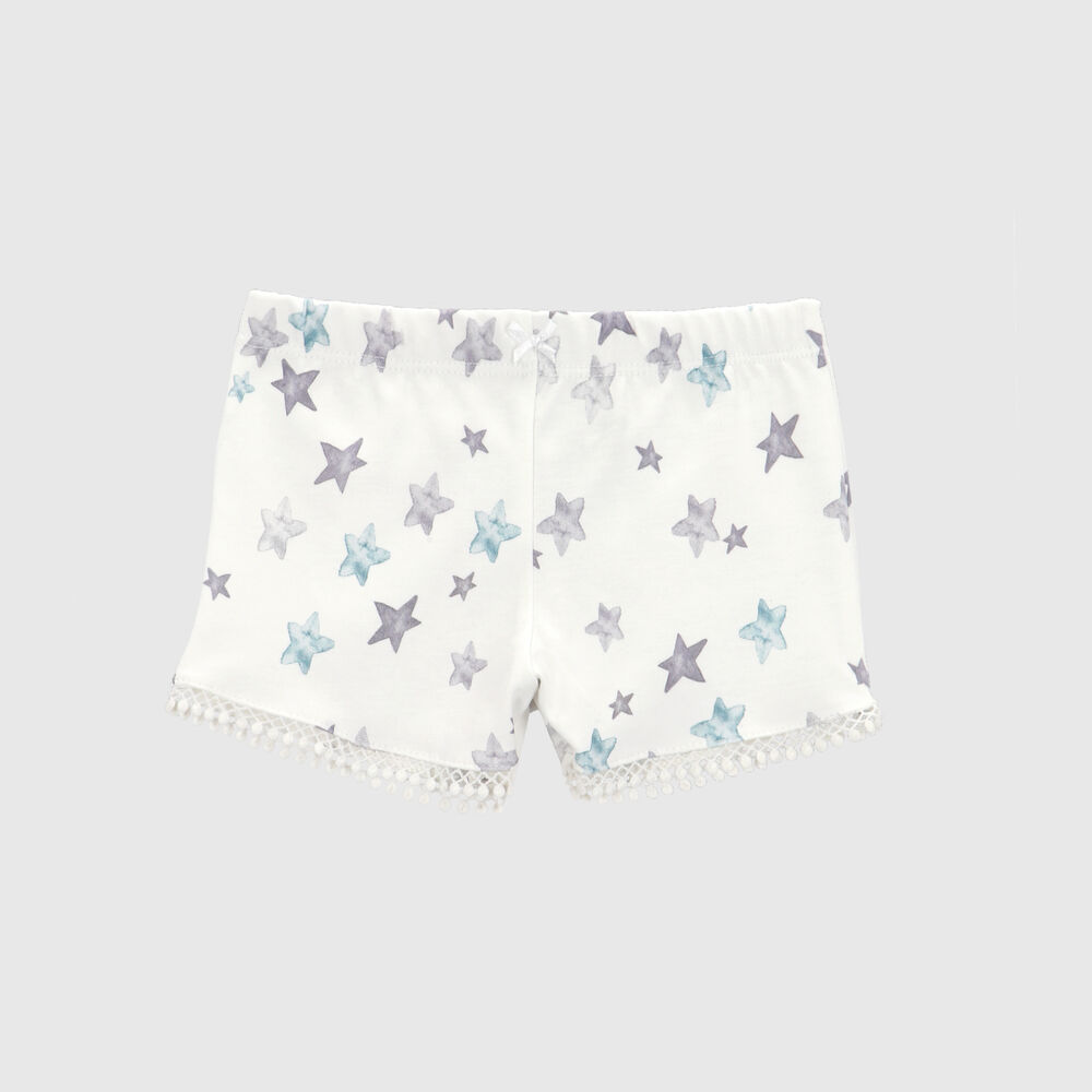 Short Blanco Estrellas Algodón Peruano image number 0.0