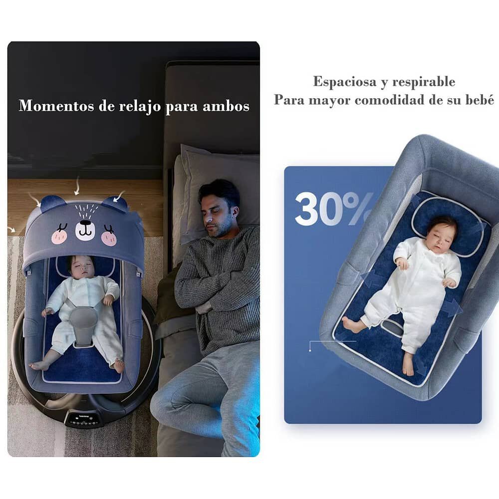 Mecedora El&eacute;ctrica Reclinable Bluetooth Lubabycas Osito image number 2.0