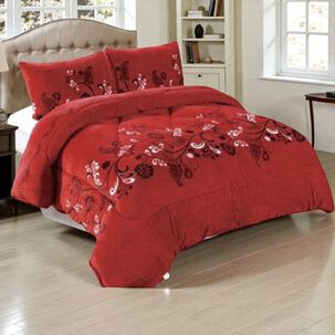 Plumon De Invierno Plush Liso Con Chiporro De 1.5 Plazas + 1 Funda Para Almohada Cip1.5p-25