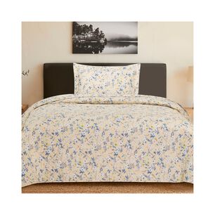 Quilt Andes Estampado Flor Beige 1.5 Pl