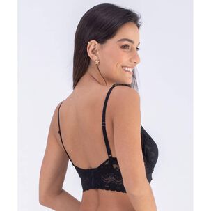 Top De Encaje, Sin Copa Y Con Aros Negro 2rios