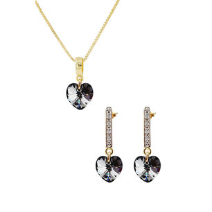 Conjunto Romance Gold Cristales Genuinos Silver Night